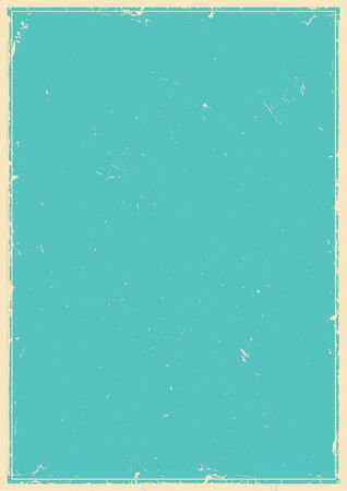 Vintage abstract vertical template with blank turquoise frame and old paper texture vector illustrationのイラスト素材