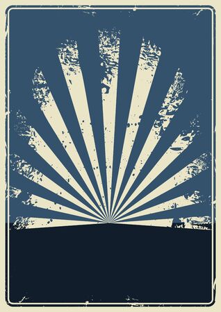 Abstract vintage template with radial background and grunge texture vector illustrationのイラスト素材