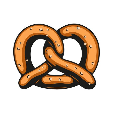 Colorful salty pretzel in vintage style isolated vector illustrationのイラスト素材