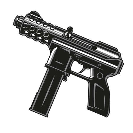 Automatic gun vintage concept on white background isolated vector illustrationのイラスト素材