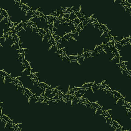 Vintage seamless pattern of barbed wireのイラスト素材