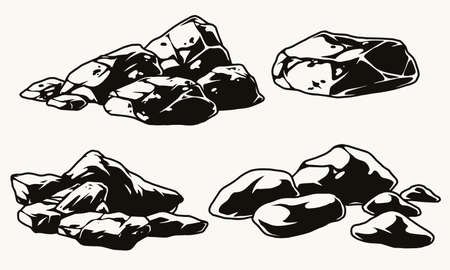 Vintage monochrome stones compositionのイラスト素材