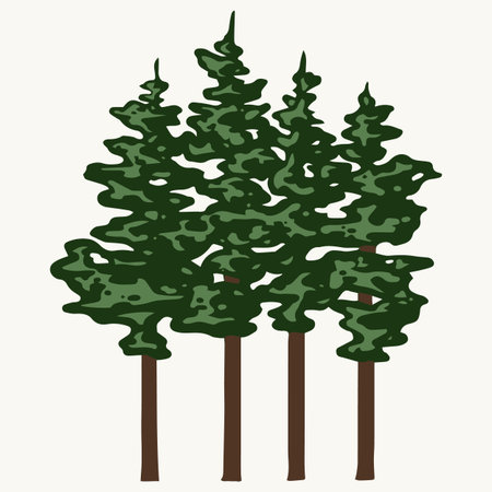 Colorful vintage treesのイラスト素材