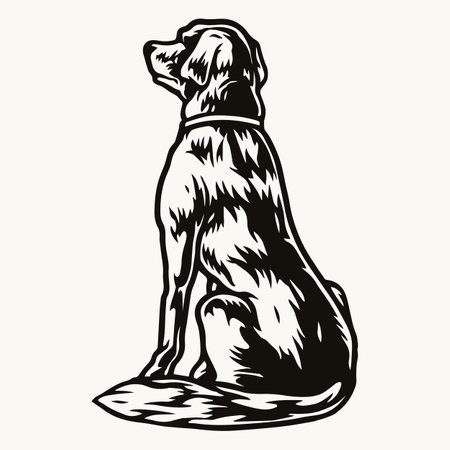 Vintage concept of dog with collarのイラスト素材