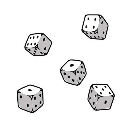 Falling game dice conceptのイラスト素材