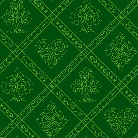 Playing cards suits vintage patternのイラスト素材