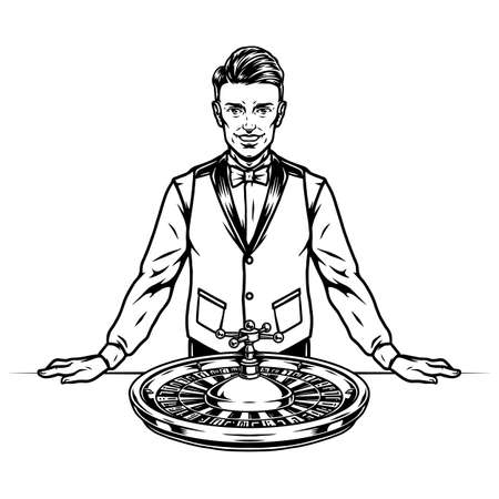 Casino vintage monochrome conceptのイラスト素材
