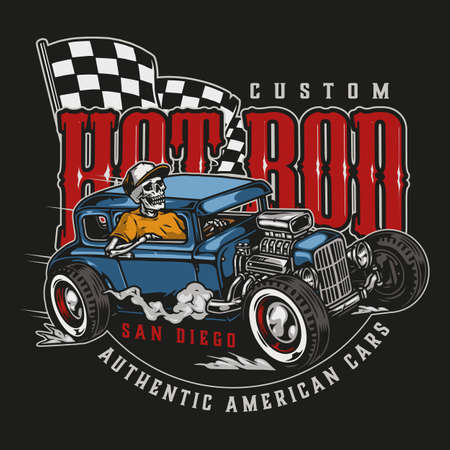 Custom american car vintage logoのイラスト素材