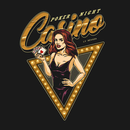 Gambling colorful vintage printのイラスト素材