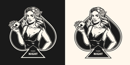 Gambling monochrome printのイラスト素材