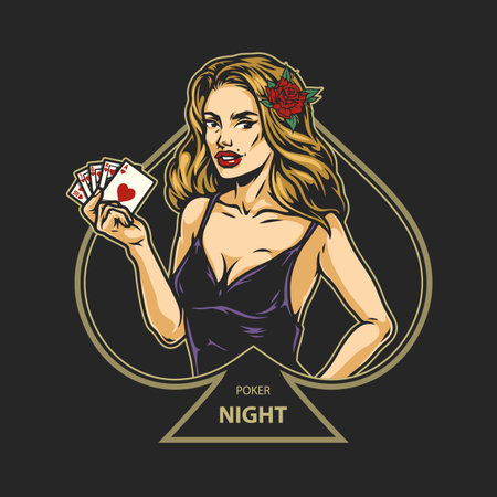 Vintage colorful casino emblemのイラスト素材