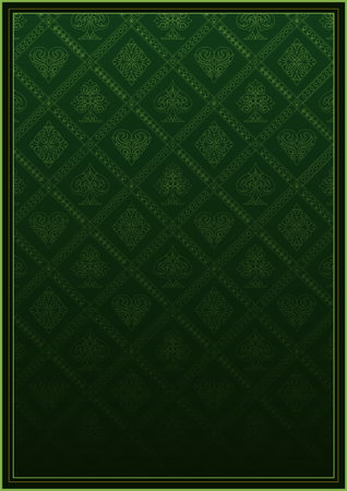 Green vintage playing card suits posterのイラスト素材