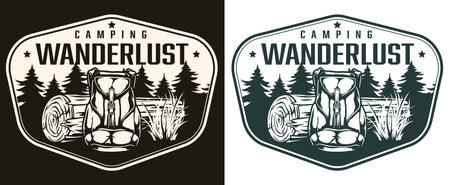 Summer recreation vintage badgeのイラスト素材