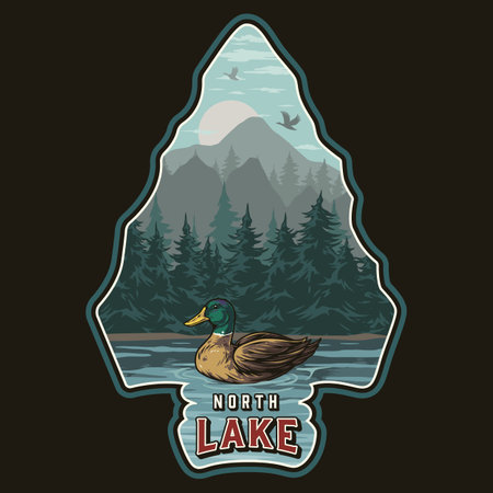National park vintage colorful conceptのイラスト素材
