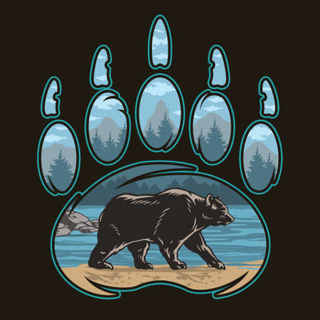 National park vintage colorful conceptのイラスト素材