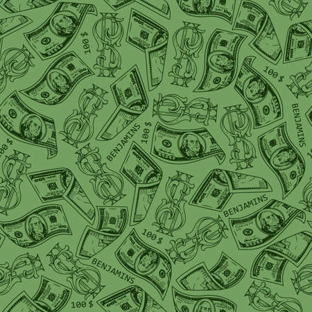 Money vintage seamless patternのイラスト素材