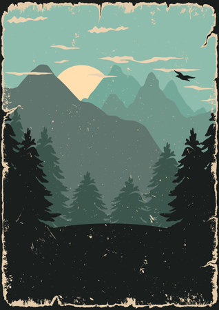 Nature landscape colorful templateのイラスト素材