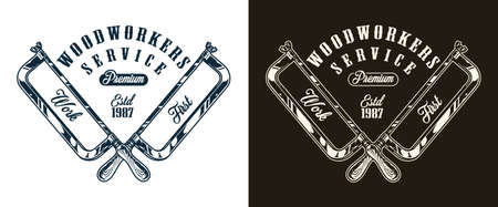 Woodworker service vintage designのイラスト素材