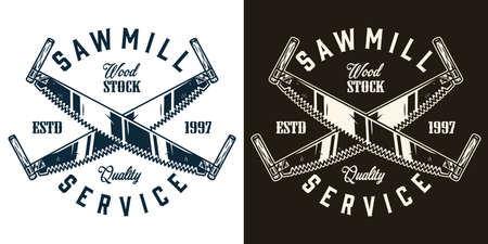 Sawmill service vintage badgeのイラスト素材