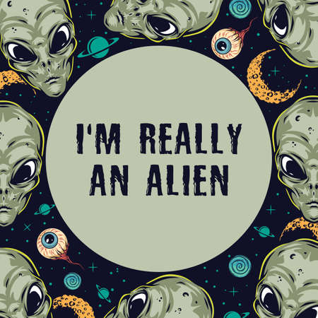 Halloween colorful vintage compositionのイラスト素材