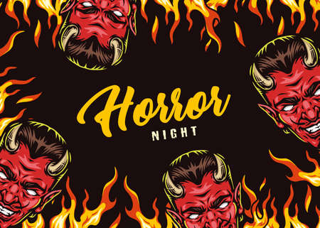 Halloween party colorful vintage templateのイラスト素材