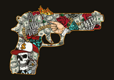 Money vintage conceptのイラスト素材