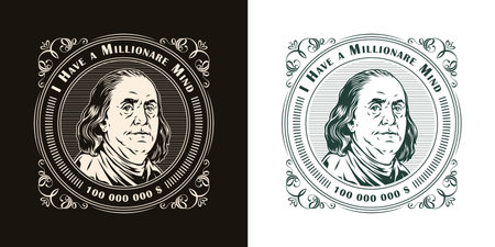 Money monochrome round labelのイラスト素材