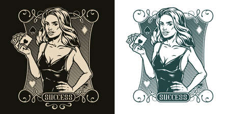 Casino monochrome logotypeのイラスト素材