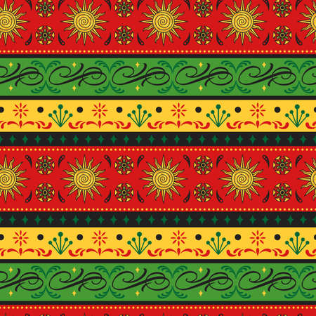 Mexican colorful vintage borders setのイラスト素材