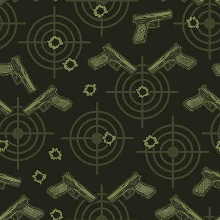 Colt pistols pattern seamless monochromeのイラスト素材