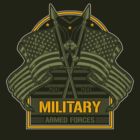 Military armed forces colorful logotypeのイラスト素材