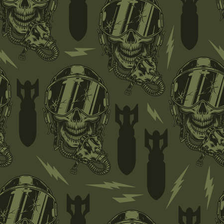 Air force monochrome seamless patternのイラスト素材