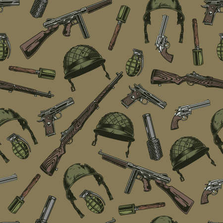 Military ammunition colorful pattern seamlessのイラスト素材