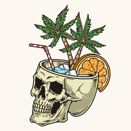 Party drinks emblem vintage colorfulのイラスト素材