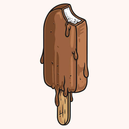 Ice cream emblem vintage colorfulのイラスト素材