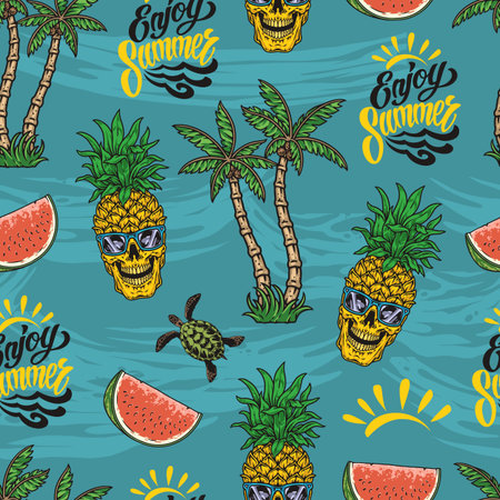 Enjoy summer colorful seamless pattern
