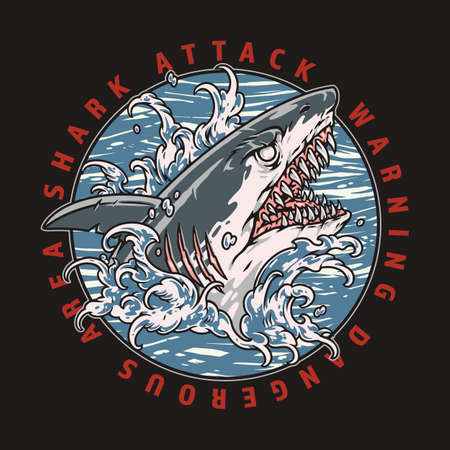 Shark attackのイラスト素材