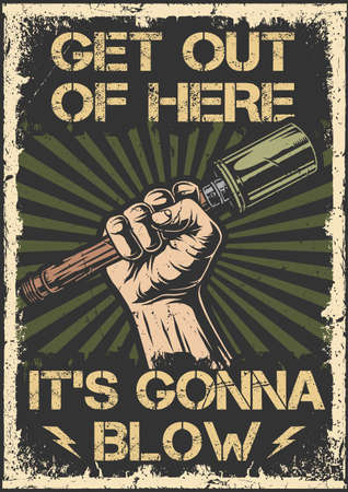 Gonna blow colorful vintage posterのイラスト素材