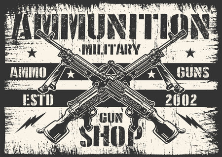Ammunition military monochrome vintage sticker