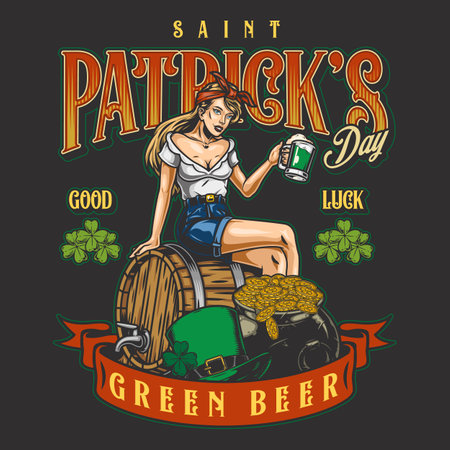 St. Patrick day colorful flyerのイラスト素材
