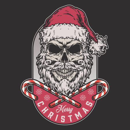 Merry Christmas colorful poster vintageのイラスト素材