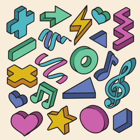 Music colorful vintage seamless patternのイラスト素材