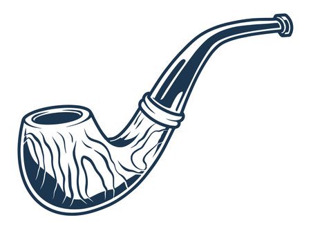 Smoking pipe vintage monochrome stickerのイラスト素材