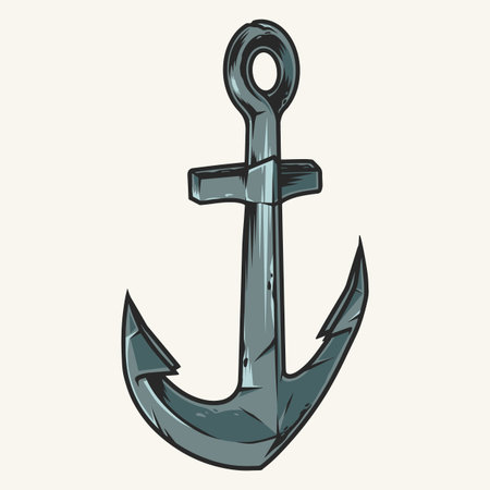 Metal anchor vintage monochrome labelのイラスト素材