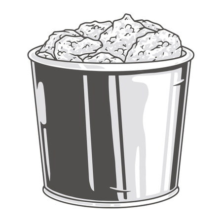 Chicken bucket colorful sticker detailedのイラスト素材