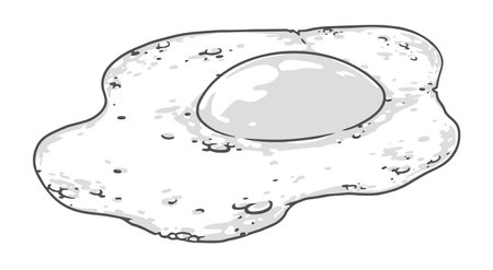 Fried egg colorful logotype detailedのイラスト素材