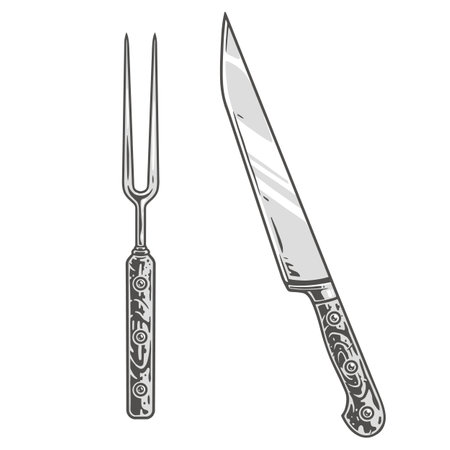 Fork and knife element colorfulのイラスト素材