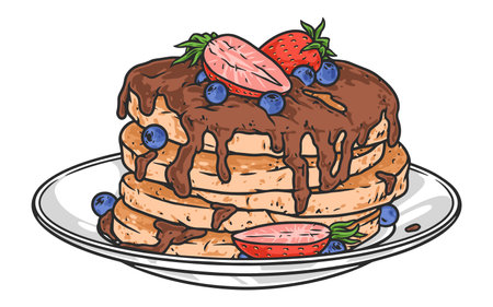 Sweet pancake logotype colorful detailedのイラスト素材