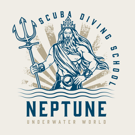 Diving school vintage logotype colorfulのイラスト素材