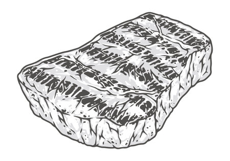 Fried meat logotype vintage monochromeのイラスト素材